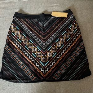 ANDREE BY UNIT Black embroidered  Mini Skirt, Western, Rodeo